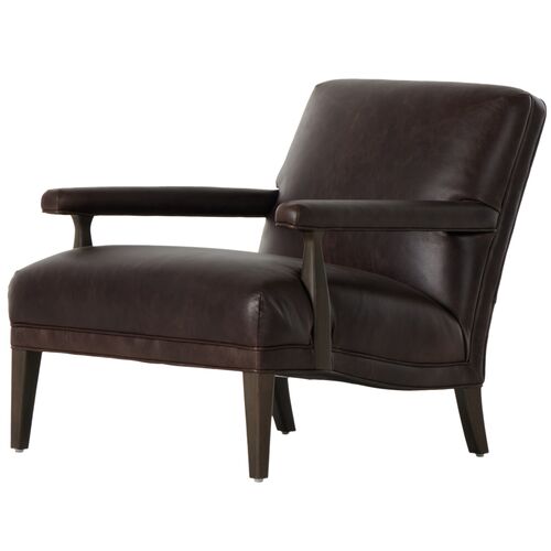Corbin Leather Accent Chair, Cigar