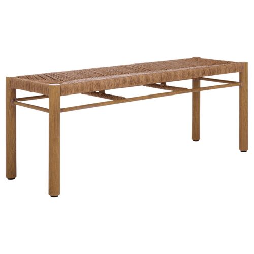 Reinar Outdoor Wicker Bench, Natural Reinar Outdoor Wicker Bench, Natural