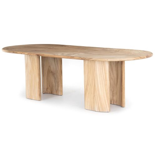Theo 98" Oval Dining Table, Gold Guanacaste~P77595338