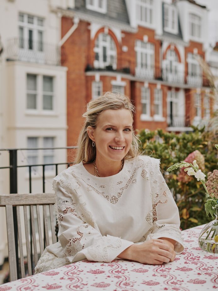 Sally Wilkinson on her terrace.
