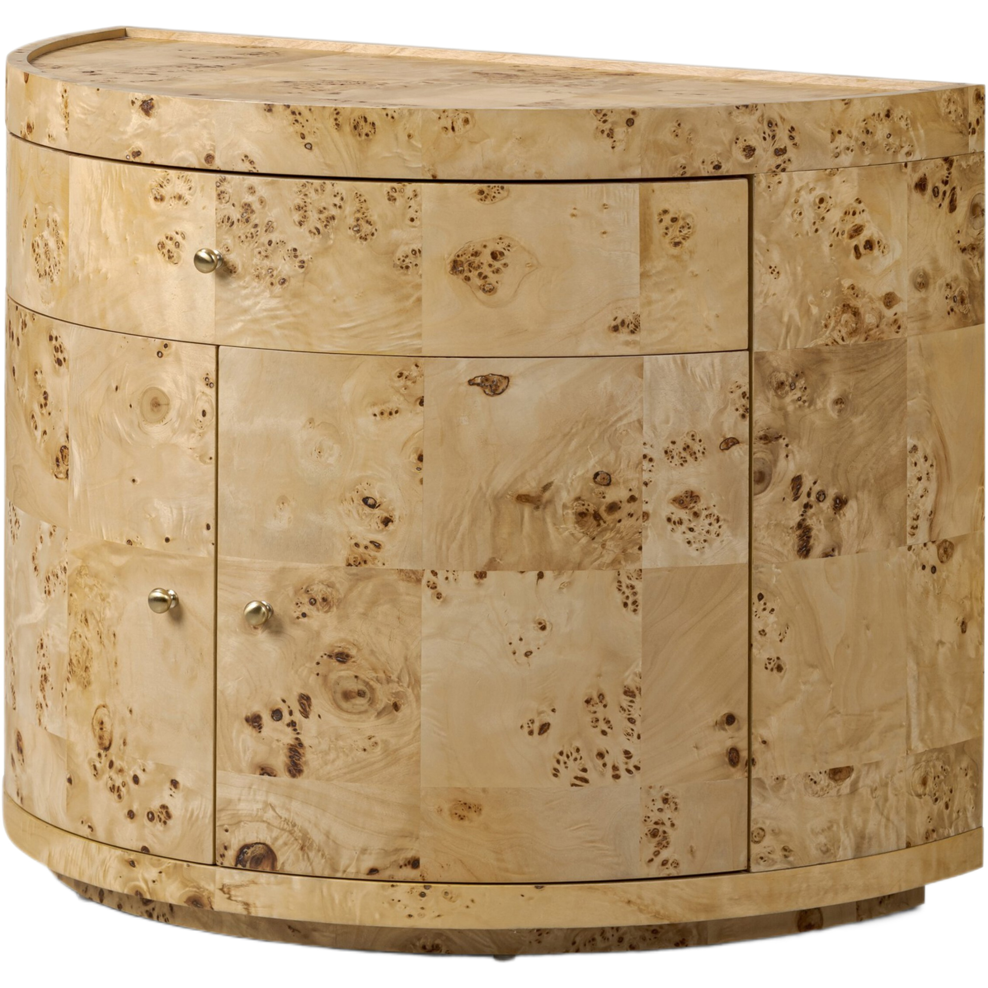 Eltrix Demilune Burl Nightstand, Natural Poplar