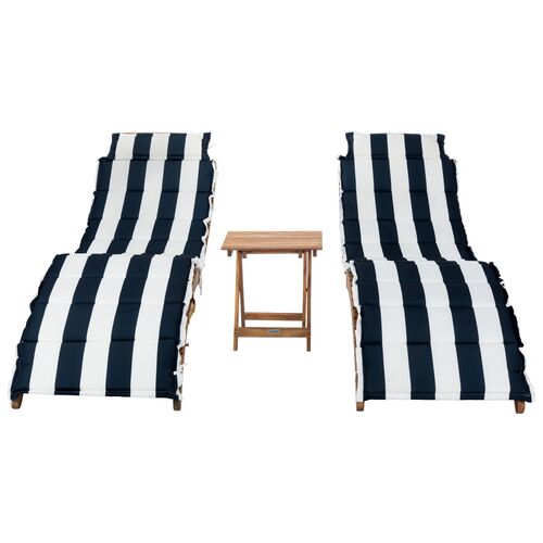Uriah 3 Pc Outdoor Acacia Folding Chaise Lounge Set Uriah 3 Pc Outdoor Acacia Folding Chaise Lounge Set