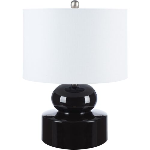 Lena Ceramic Table Lamp, Glossy Black~P77643715