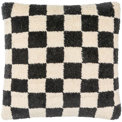Lukas Checkered Wool Pillow