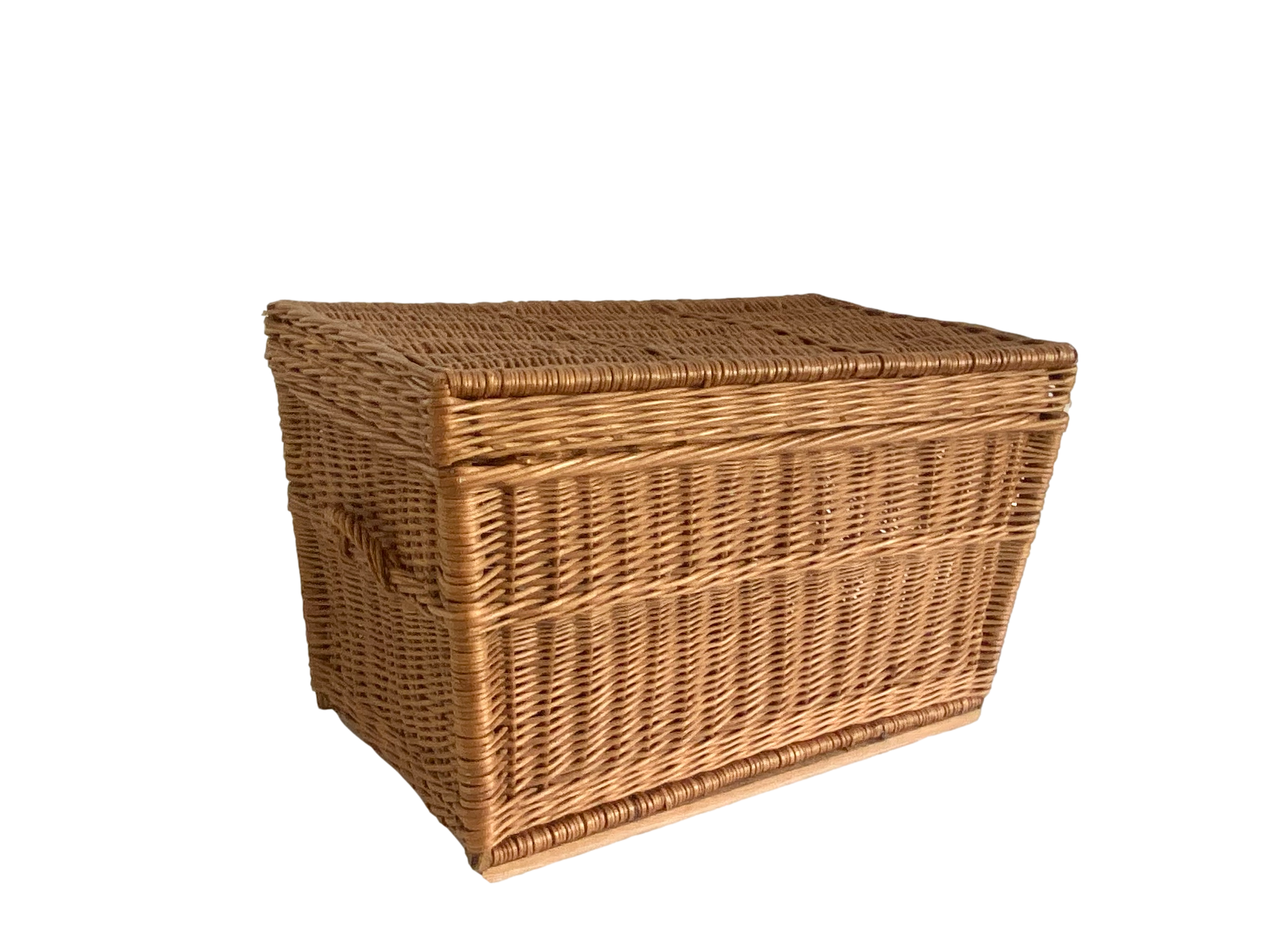 Early 20th C  French Woven Wicker Trunk