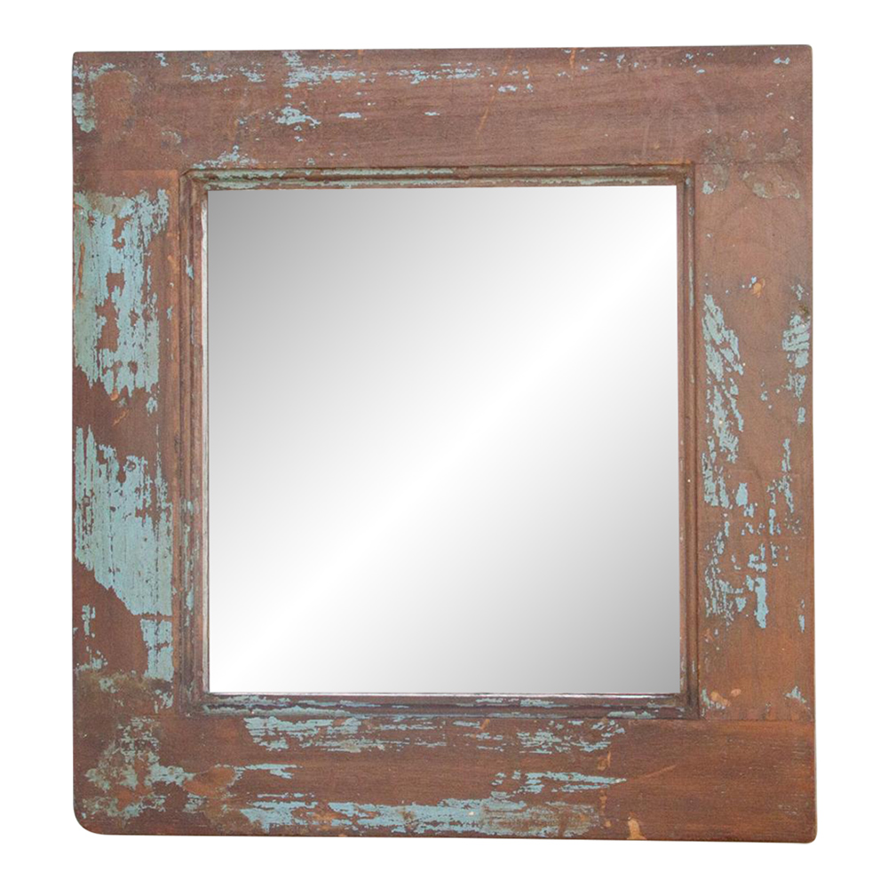Old Teak Architectural Framed Mirror~P77661500