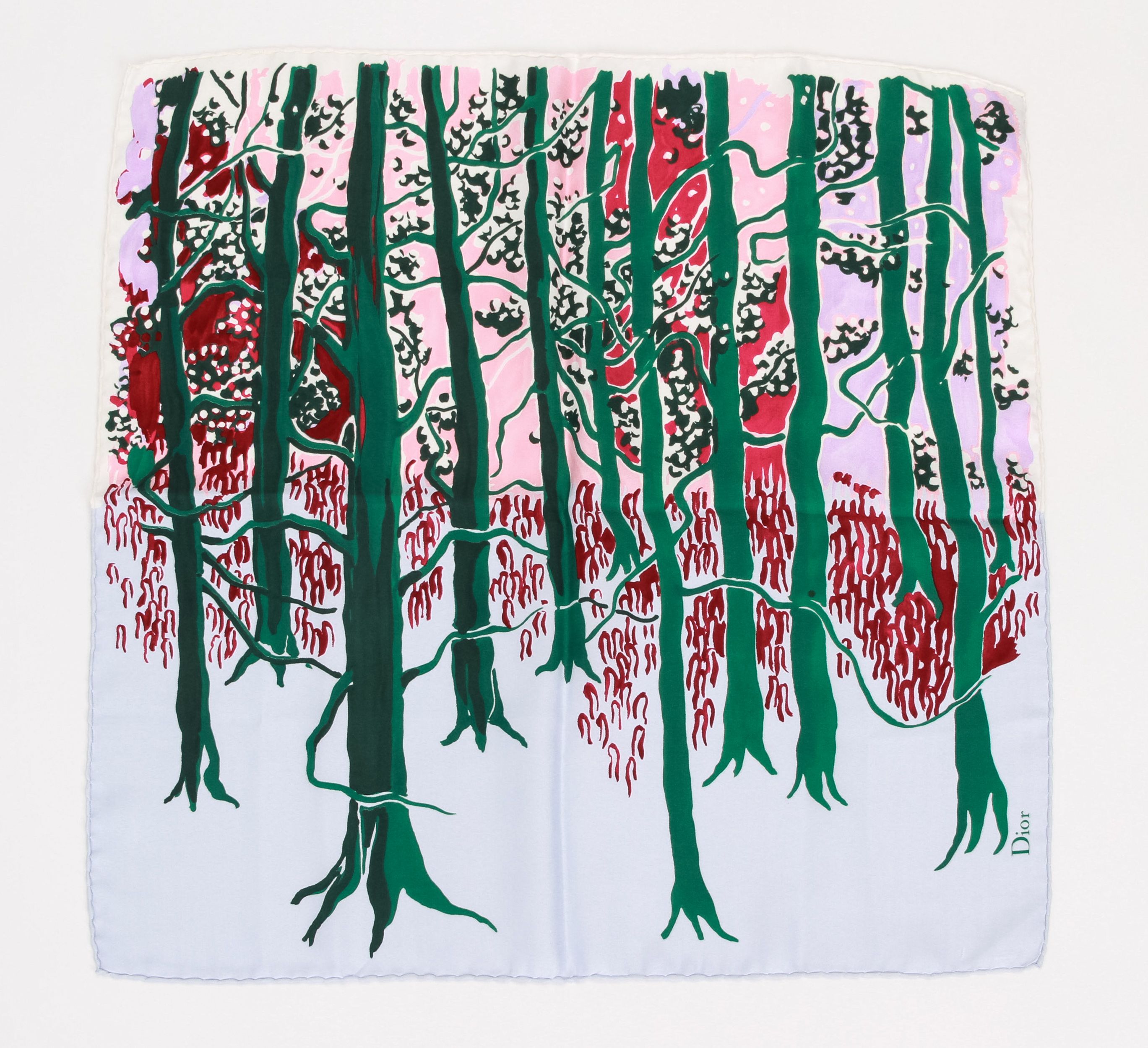Dior new forest design scarf green red~P77634369
