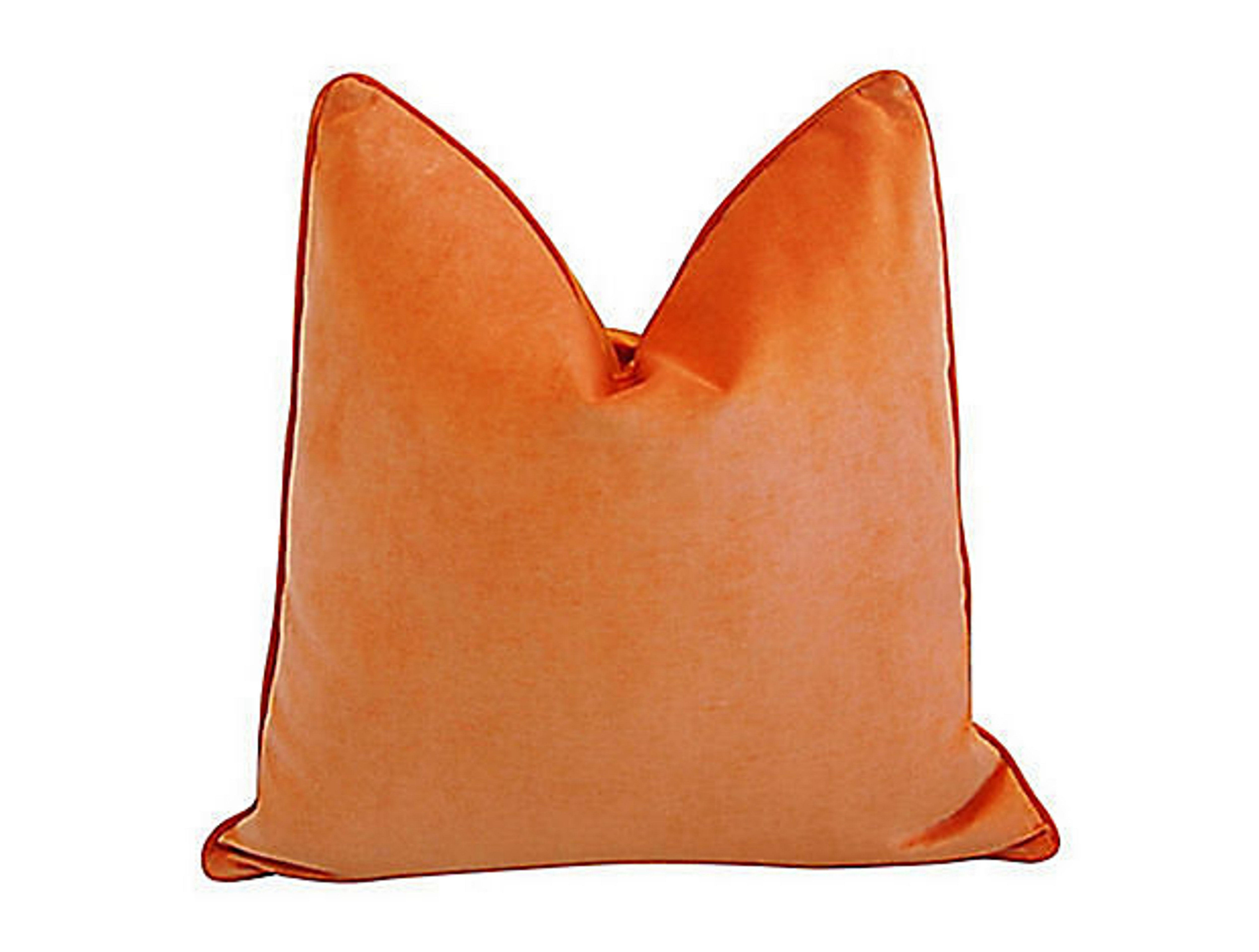 Tangerine Orange Velvet Pillow~P77623118
