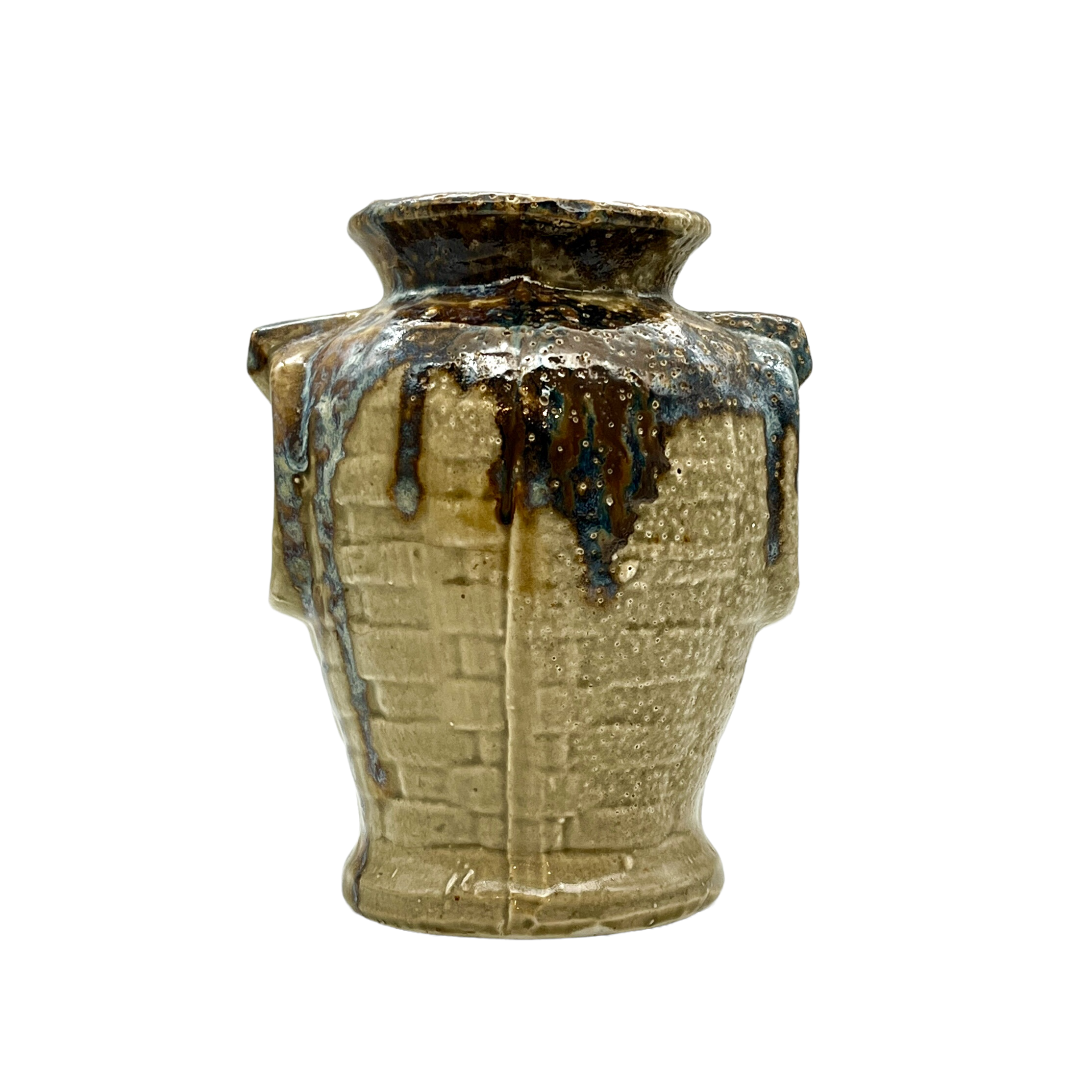 C. 1970s Drip Glaze Ceramic Pottery Vase~P77659245