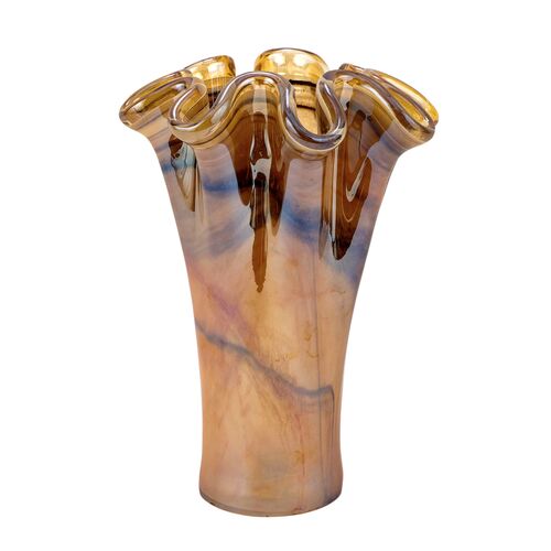 Onda Glass Short Vase, Tortoiseshell
