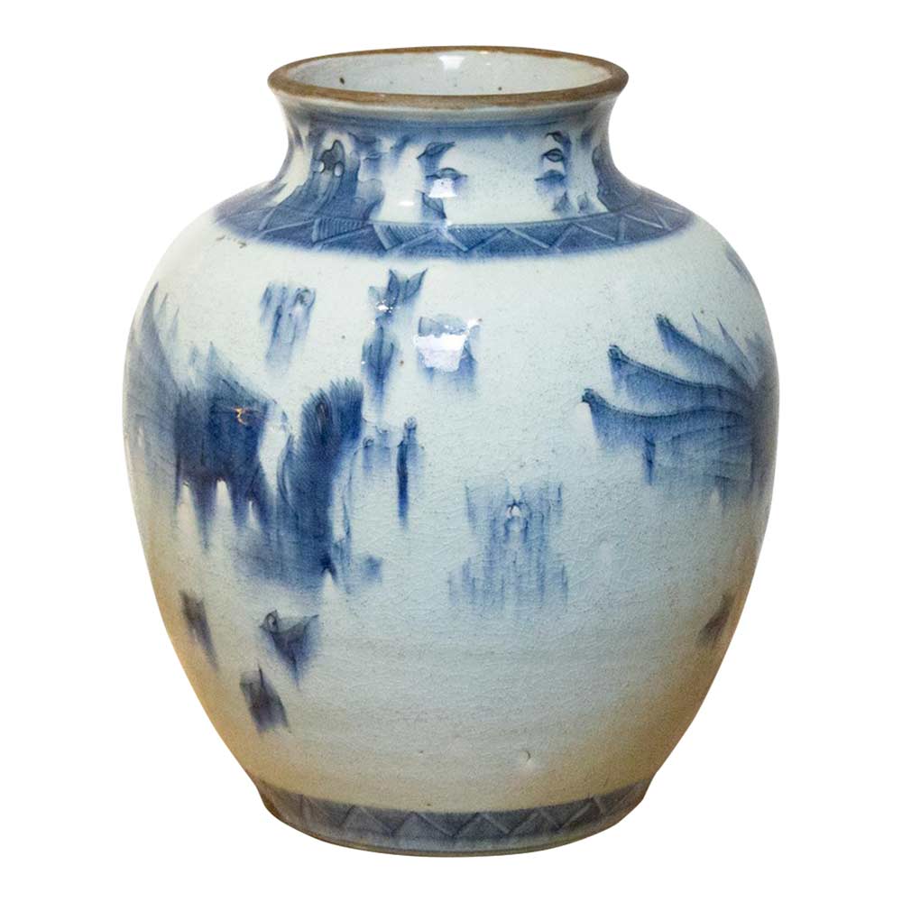 Blue & White Crackled Porcelain Jar~P77684252