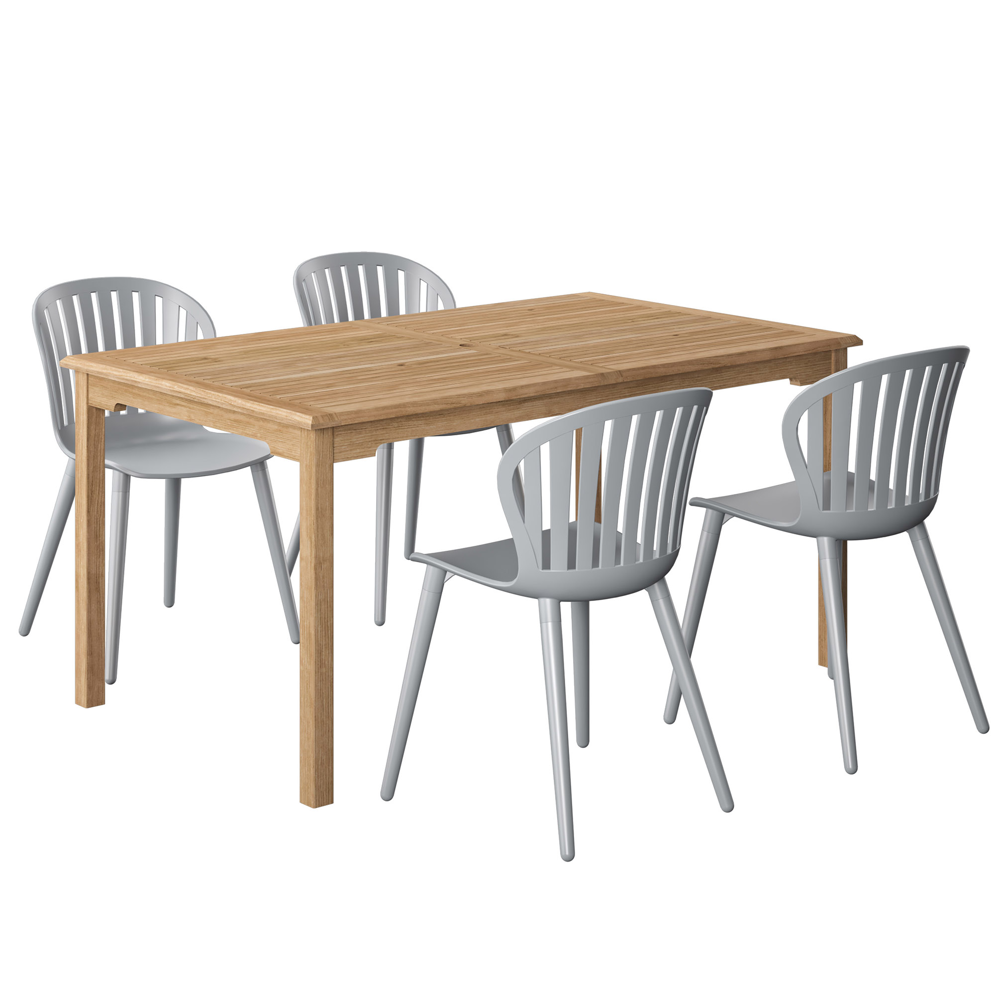 Cayana 5-Pc Rectangular Outdoor Teak Dining Set