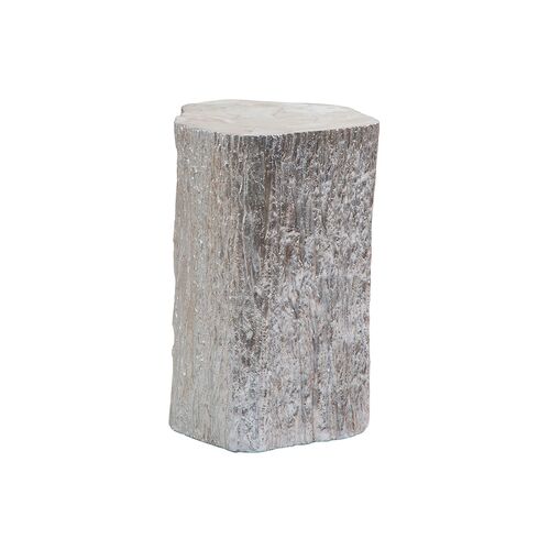 Trunk Segment Tall Side Table, Silver Leaf~P77443330