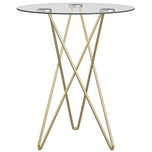 Aurelia Glass Side Table, Gold