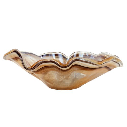 Onda Glass Large Bowl, Tortoiseshell