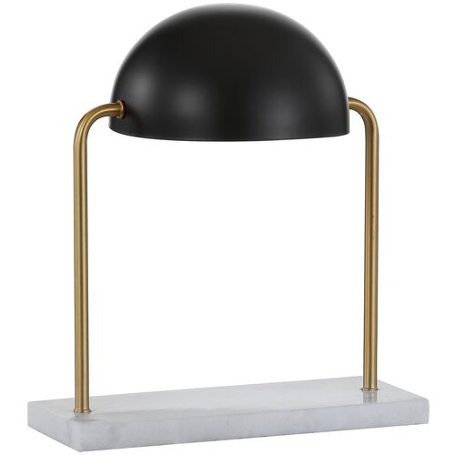 Harriett Dome Marble Table/Desk Lamp, Black/Gold