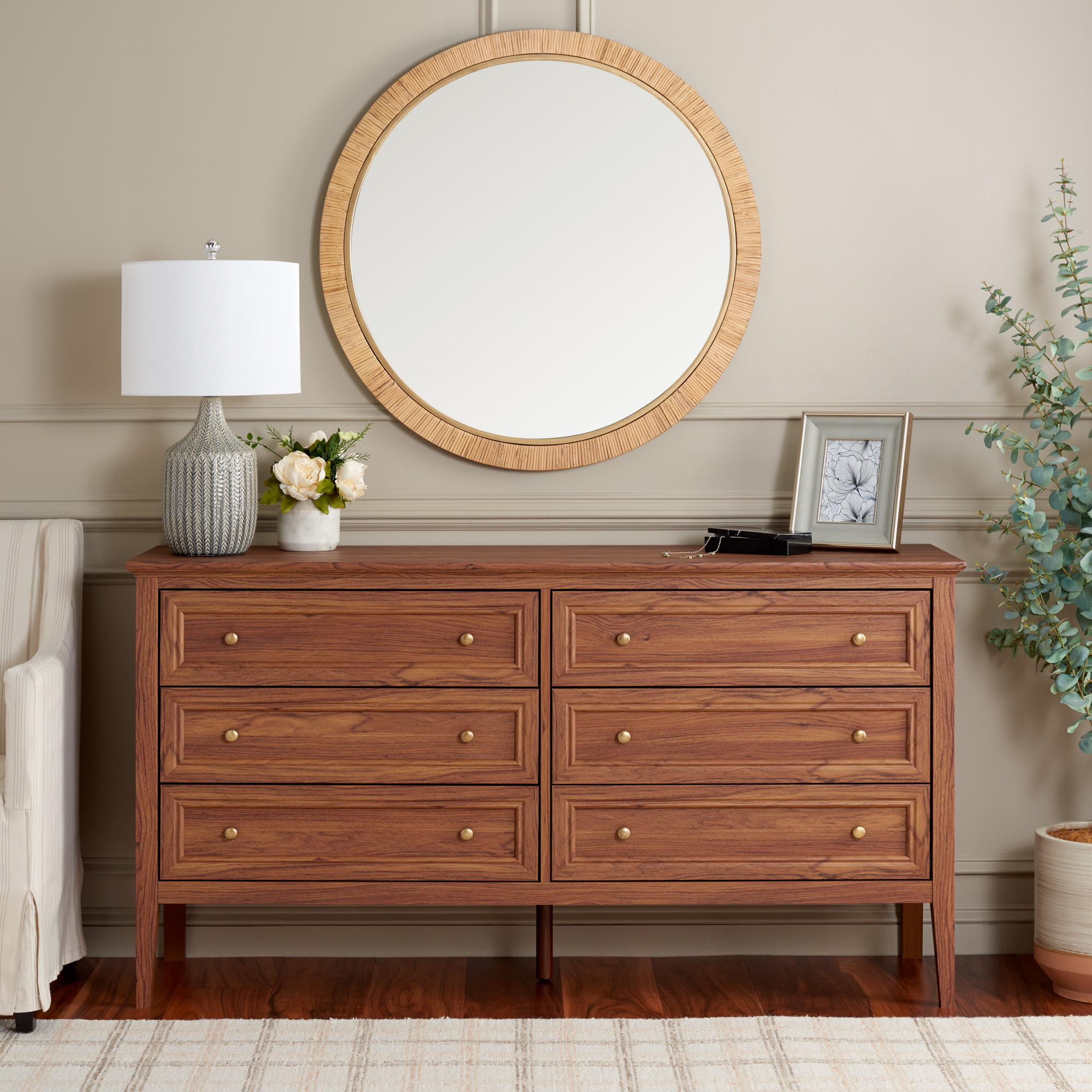 Safavieh Sondra 6-Drawer Dresser - Oak/Gold Safavieh Sondra 6-Drawer Dresser - Oak/Gold