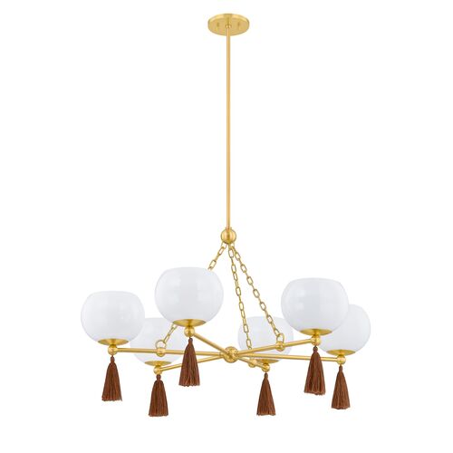 Niya Chandelier, Aged Brass/Cloud
