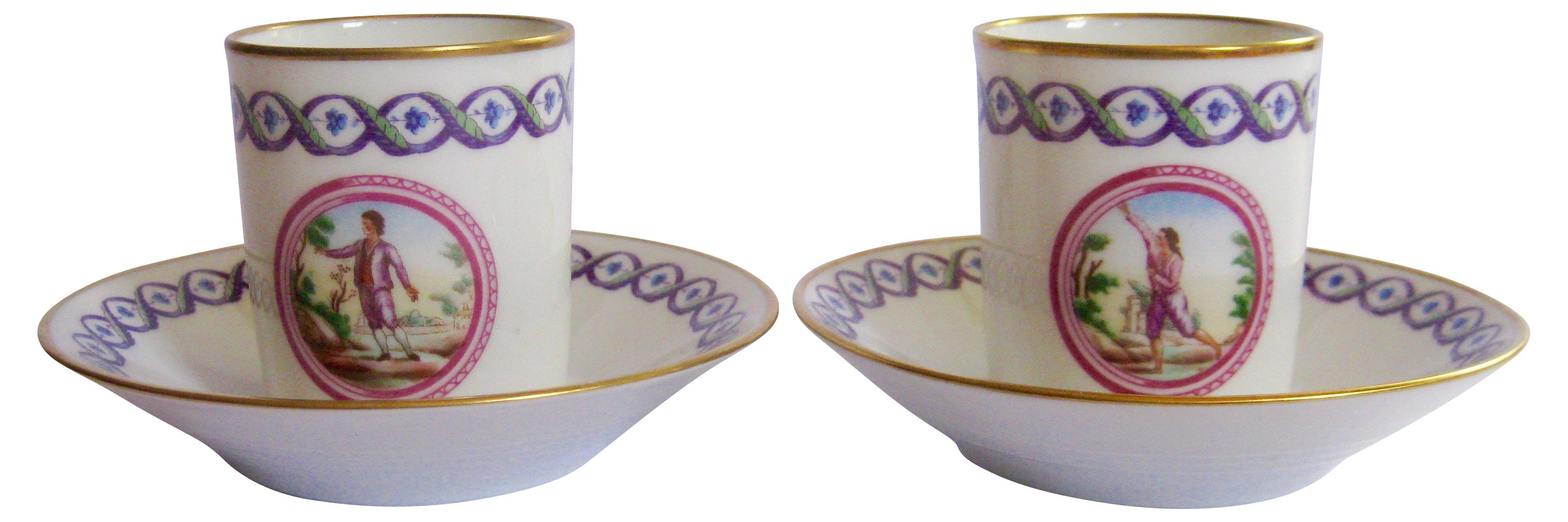 Ginori Italian Porcelain Cups & Saucers~P77367924