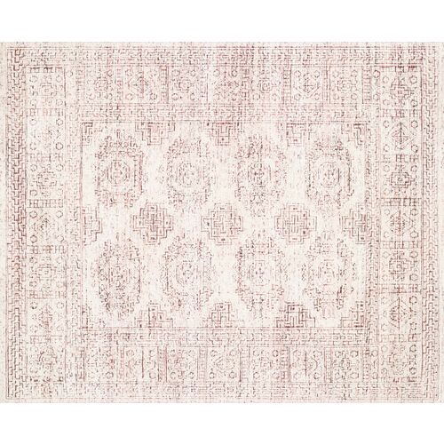 Arley Hand-Knotted Rug, White/Berry~P77444770