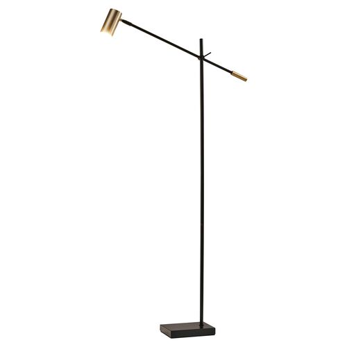 Jarvis Floor Lamp, Black/Brass~P63625943