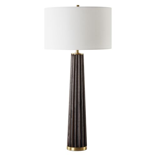 Alessio Fluted Table Lamp, Brown/Gold