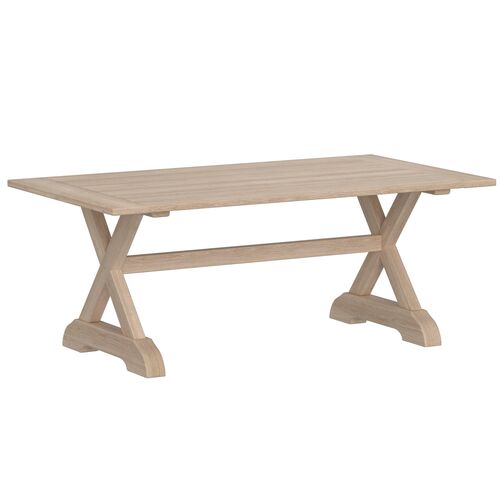 Bellhaven Outdoor Trestle Teak Dining Table, Brown Bellhaven Outdoor Trestle Teak Dining Table, Brown
