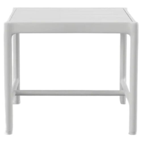 Riyana Outdoor Aluminum End Table, White Riyana Outdoor Aluminum End Table, White