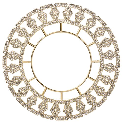 S/2 Tiara Chargers, Gold & Crystal S/2 Tiara Chargers, Gold & Crystal