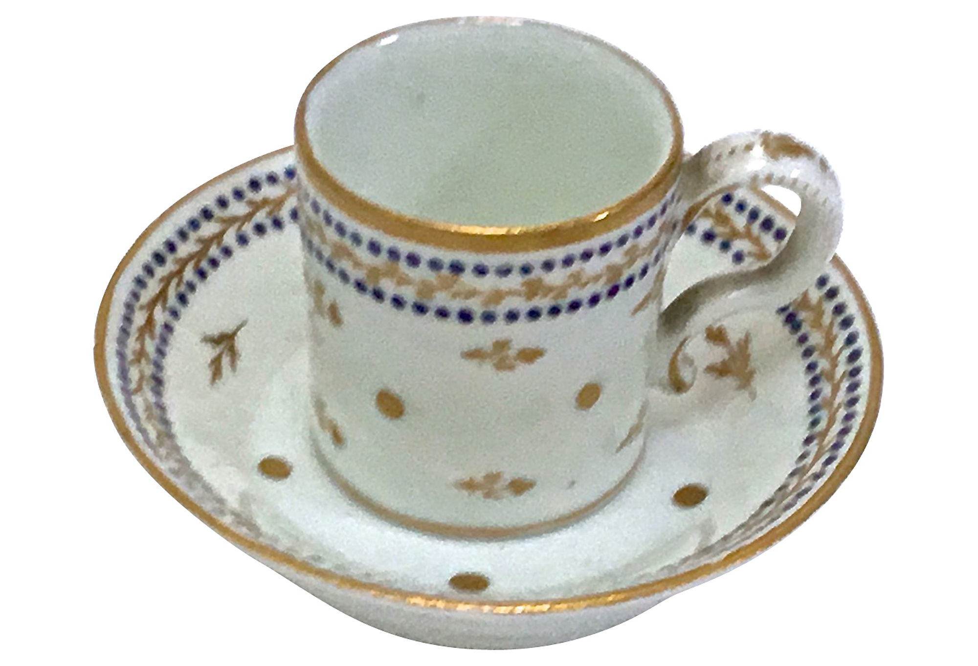 Antique Porcelain Miniature Cup & Saucer~P77293270