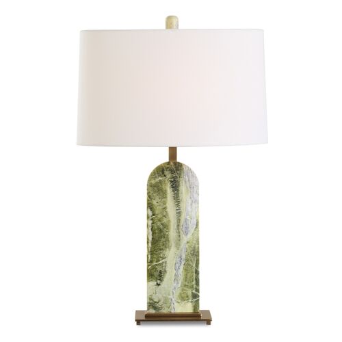 Cecilia Marble Table Lamp, Green