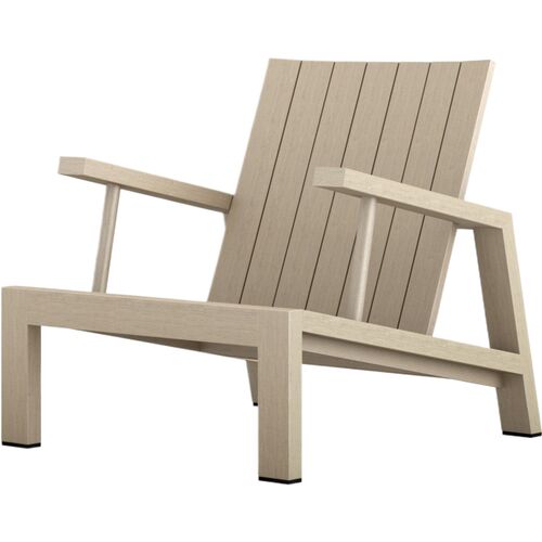 River Outdoor Teak Adirondack Chair, Washed Brown