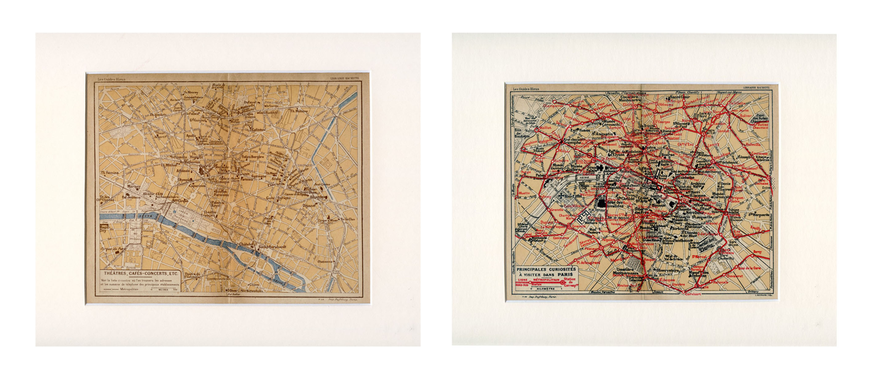 Paris Tourist Maps, 1920s, Pair~P77677432