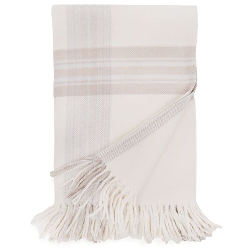 Geneva Throw, Ivory/Taupe