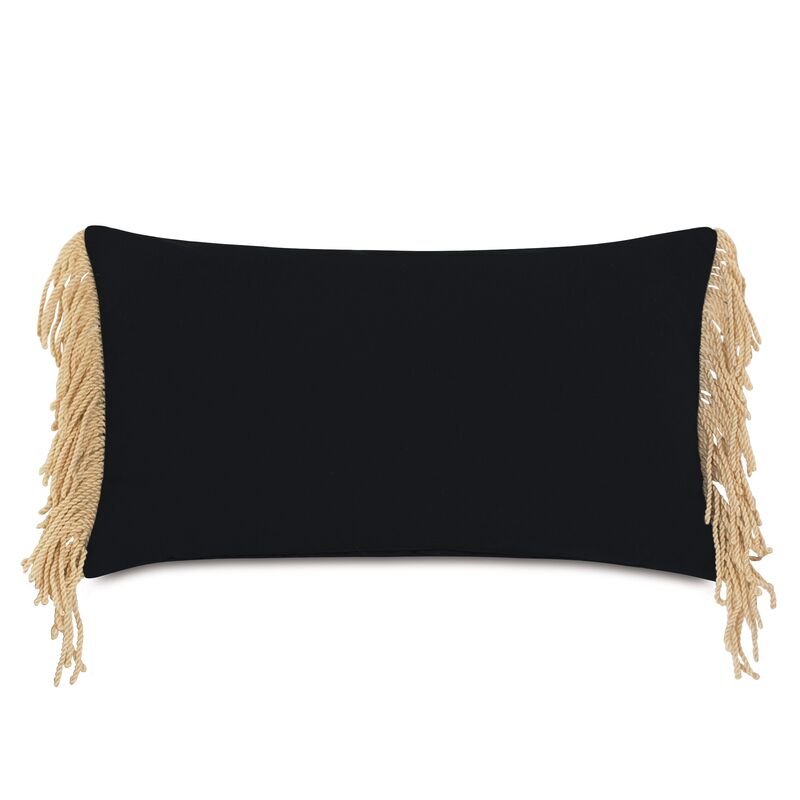 Bondi Lumbar Outdoor Pillow, Black/Sand