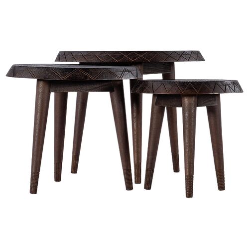 Commerce & Market Nesting Tables, Brown