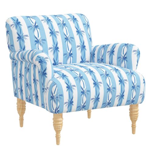 Nicolette Cabana Palm Club Chair, Blue~P77641317