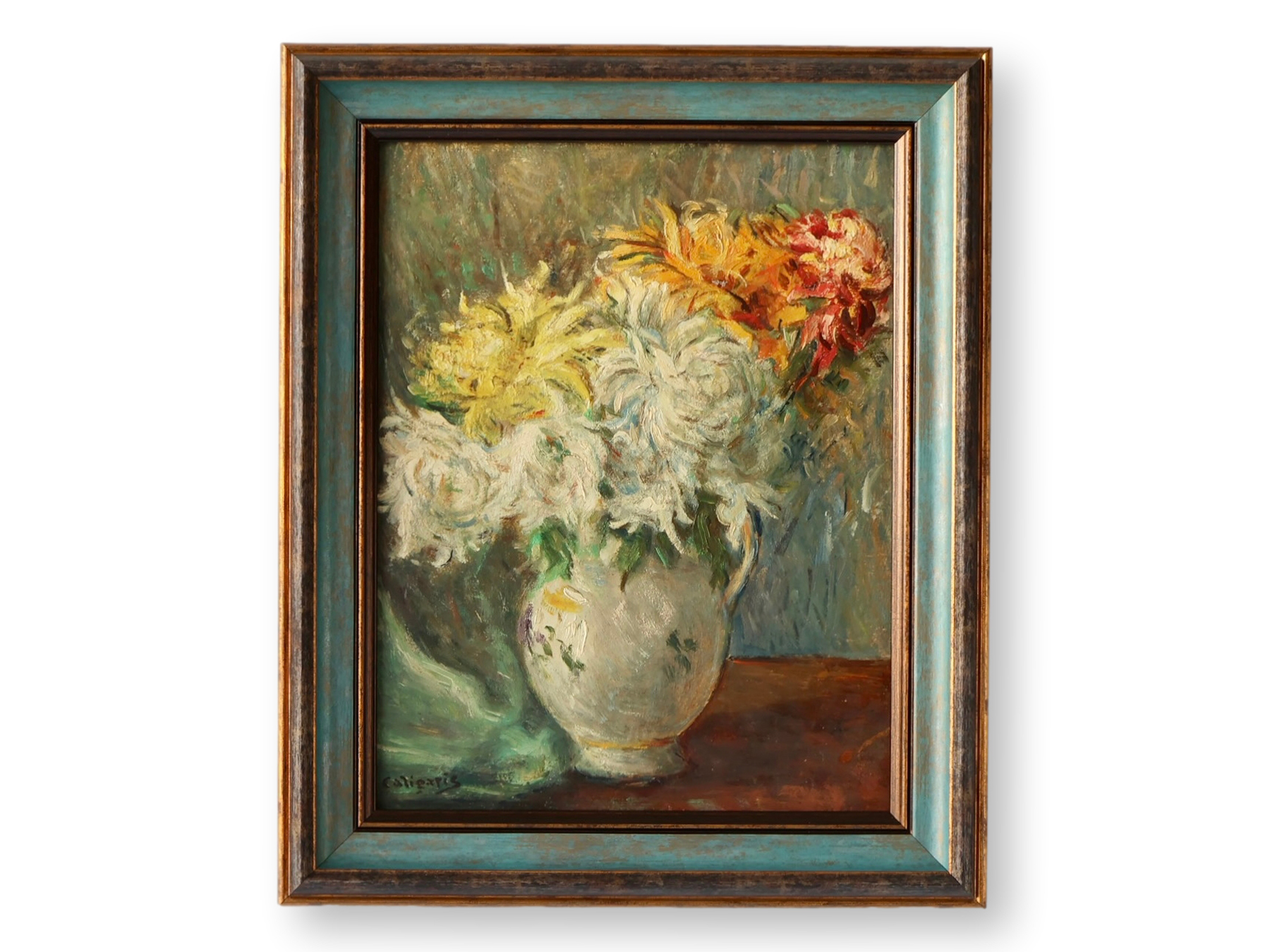 French Still Life Chrysanthemum Painting~P77715051