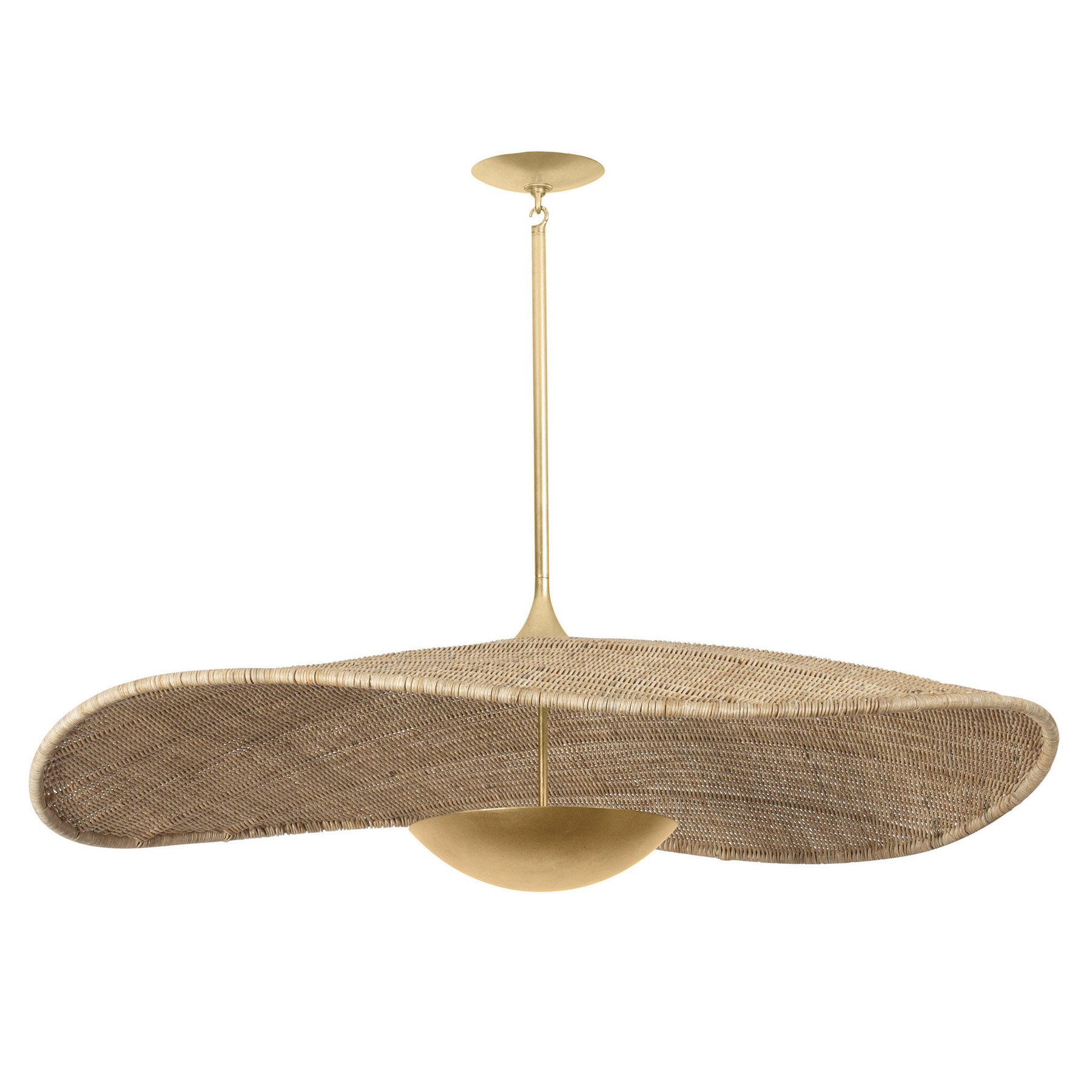 Briston Rattan Pendant, Natural/Vintage Gold Leaf | One Kings Lane