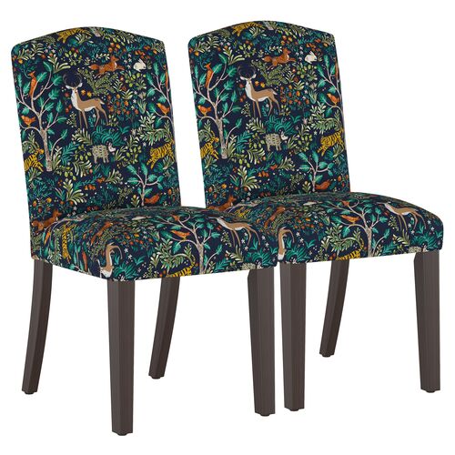 Marie Navy/Multi Side Chairs, Pair~P76819841