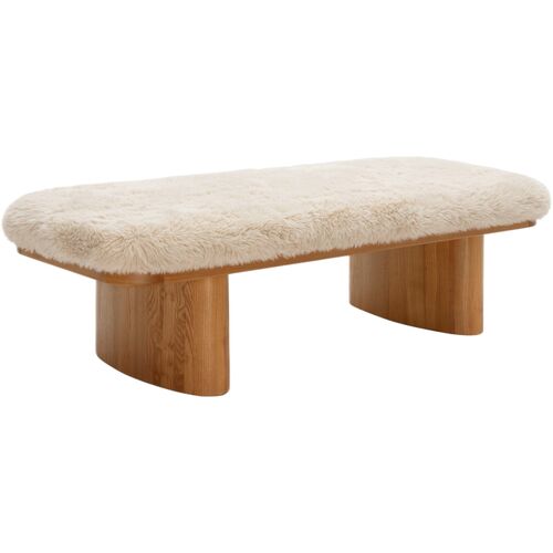Ollie Straight Vegan Shearling Large Bench