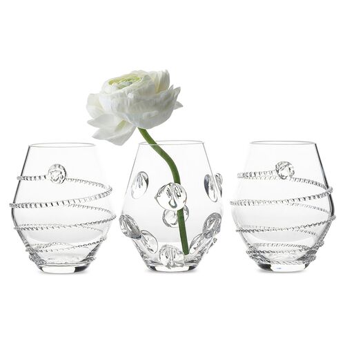 Asst. of 3 Amalia Mini Vases, Clear~P77579820