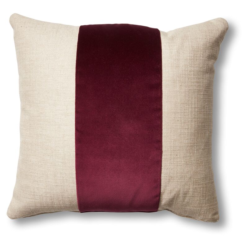 Blakely 19x19 Pillow, Natural/Wine