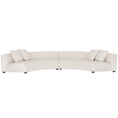 Florence 2pc Curved Sectional, Natural Performance