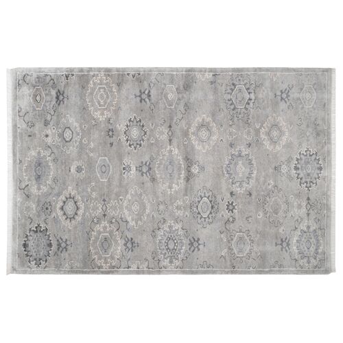Lila Hand Knotted Wool Rug, Grey Lila Hand Knotted Wool Rug, Grey