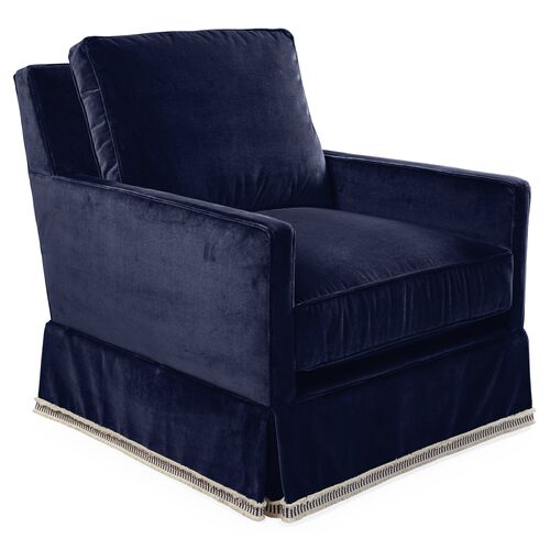Auburn Club Chair, Navy Velvet~P77451591