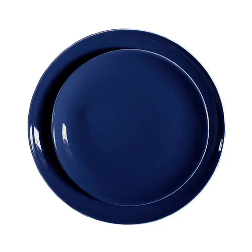 S/4 Shell Bisque Dinner Plates, Indigo
