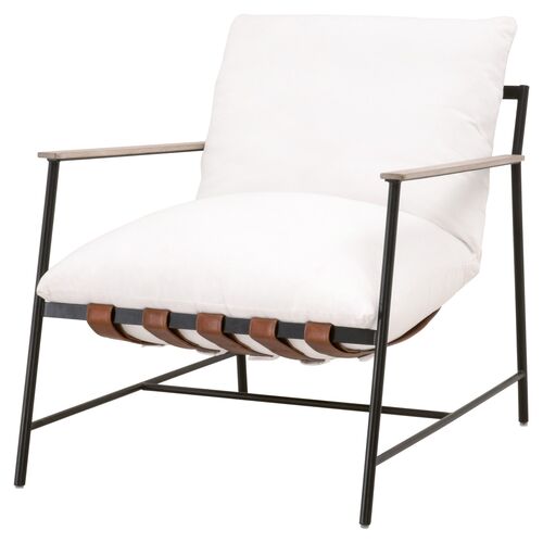 Arturo Lounge Chair, Black Iron/Pearl Performance~P111119623