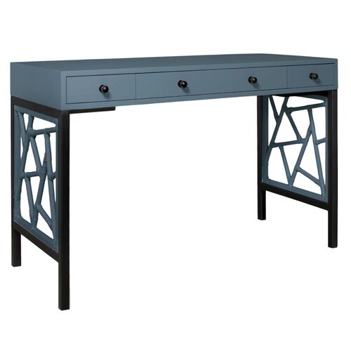 Tiffany Rattan 3-Drawer Writing Desk Tiffany Rattan 3-Drawer Writing Desk