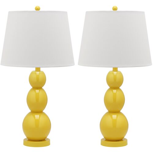 S/2 Bailey Table Lamps, Yellow~P46314154
